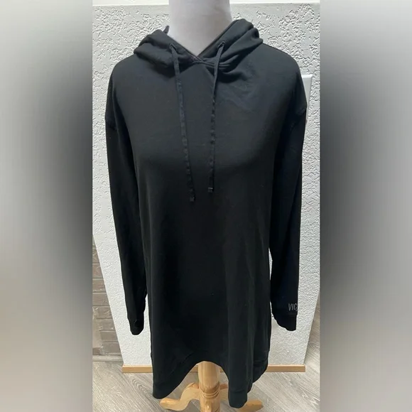 Victoria’s Secret sport black  hooded  pull Active Dress open back large - Picture 3 of 9
